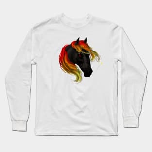 Horse Head - Hell Fire Steed Long Sleeve T-Shirt